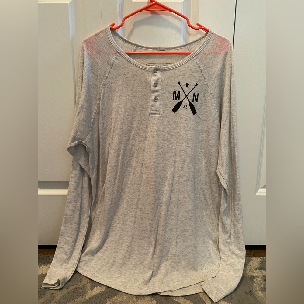 Sota Clothing Heather Gray Long Sleeve Henley